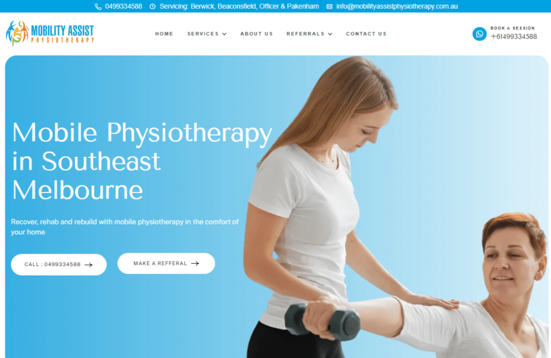 Mobility Assist Physiotherapy – WordPress Web Design - HassanSpace